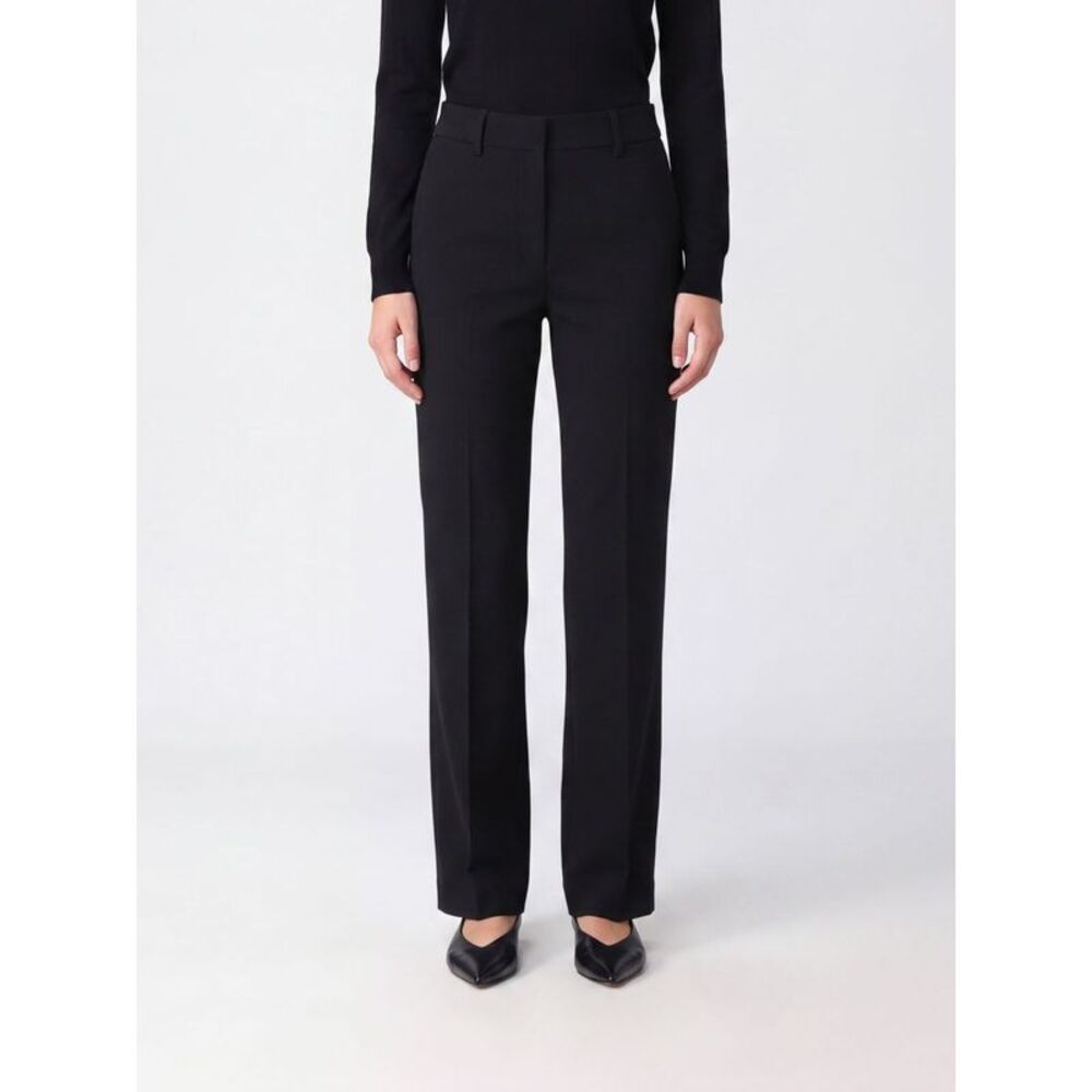 Pt Torino Women Mid-Rise Virgin Wool Straight-Leg Tailored Trousers Pt Torino